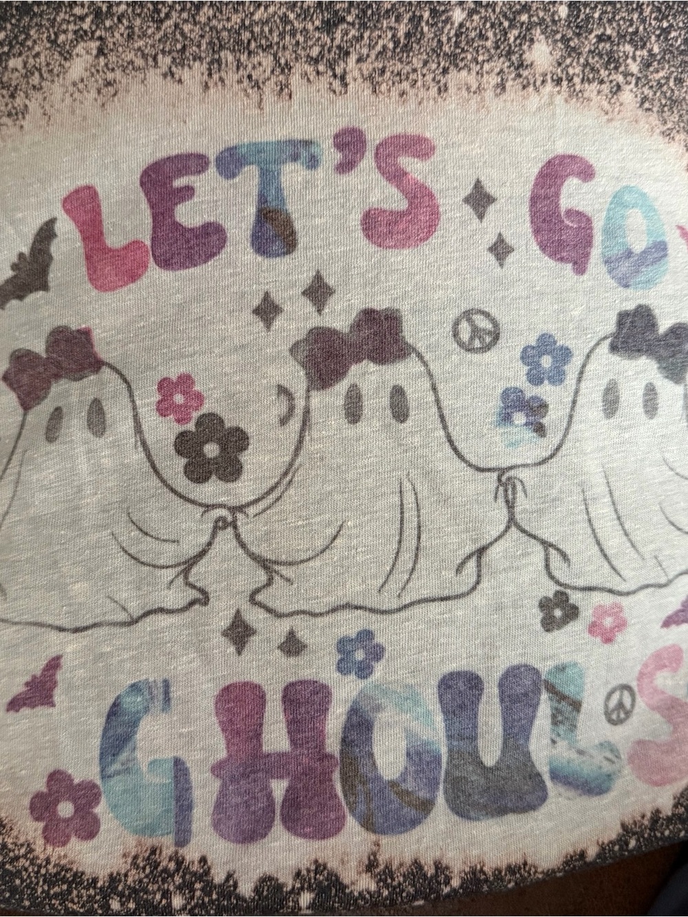 Hobby Lobby Purple Multi Ghosts Short Sleeve Tee